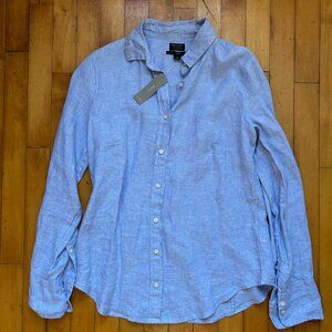 J. Crew Baird Mcnutt Blue Linen Oxford Slim 4